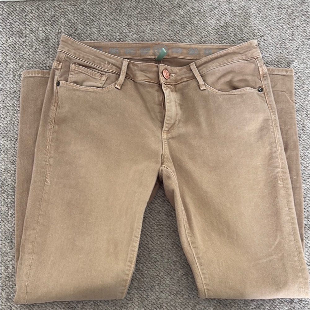 Earnest Sewn Tan Skinny Jeans with Stretch Denim